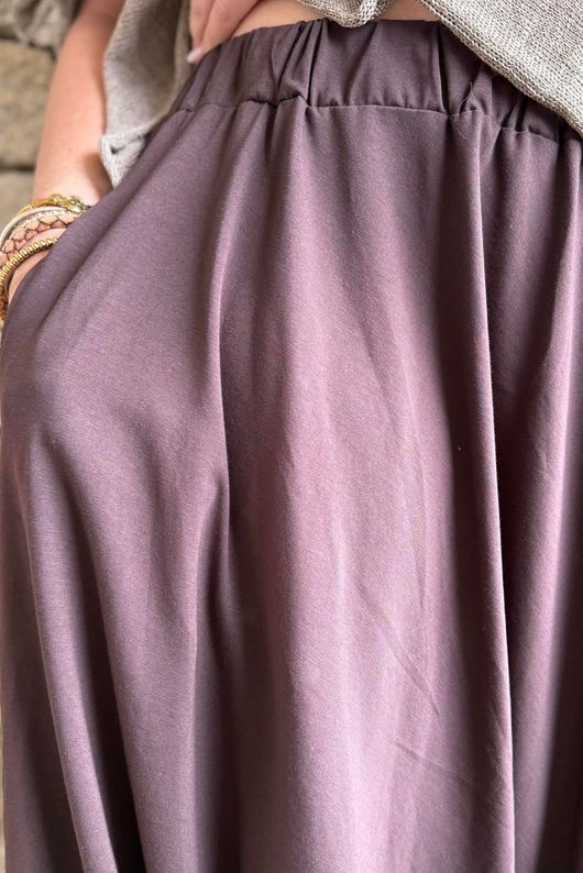 Oscar Asymmetric Hareem Skirt Pant Chocolate